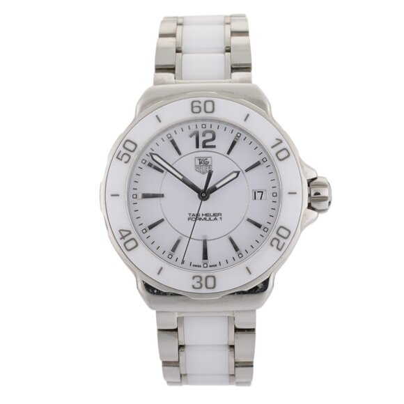 TAG Heuer Formula 1 WAH1211 White Dial Ceramic Steel 37mm Women's Watch - Picture 1 of 6